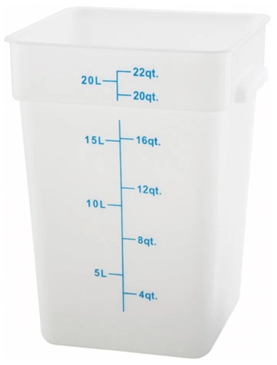 [PESC-22] Square Storage Container, 22 Qt, White, Polyethylene