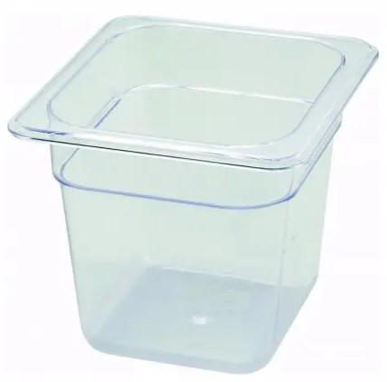 [SP7606	 ] Winco Polycarbonate Food Pan, 1/6 Size, 6"