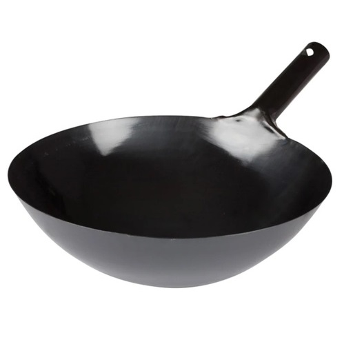 Black Carbon Steel Wok w/ Integral HDL