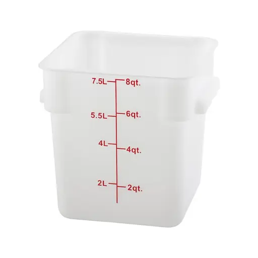 [PESC-8] Square Storage Container, 8 Qt, White, Polyethylene