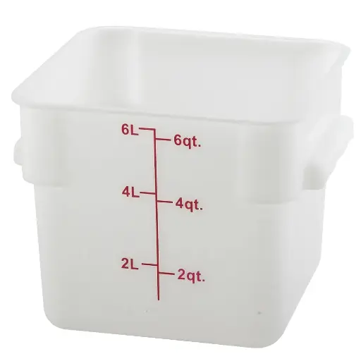 [PESC-6] Square Storage Container, 6 Qt, White, Polyethylene