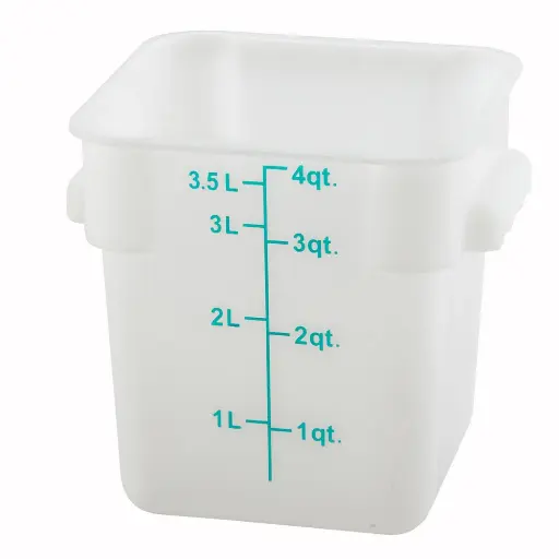 [PESC-4] Square Storage Container, 4 Qt, White, Polyethylene