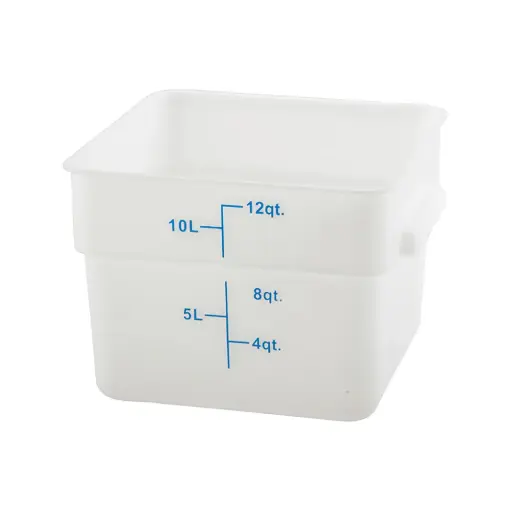 [PESC-12] Square Storage Container, 12 Qt, White, Polyethylene