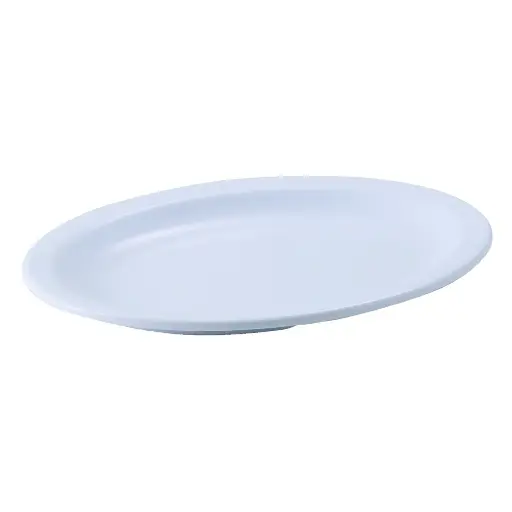 [MMPO-96W] 9-3/4" X 6-3/4", Oval Melamine Platter, Narrow Rim, White