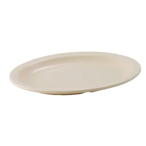 [MMPO-96] Oval Melamine Platter, Narrow Rim, 9-3/4" x 6-3/4, Tan