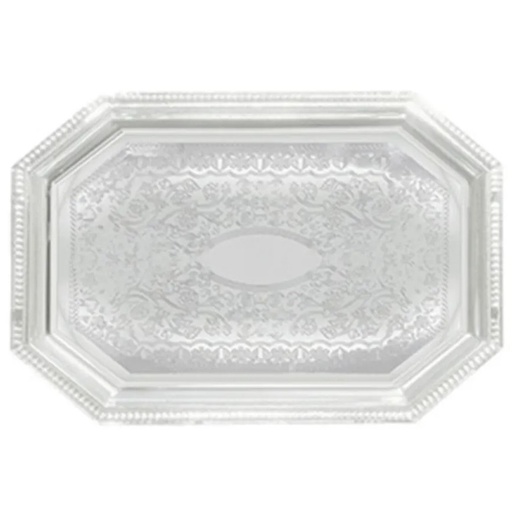 [CMT-1420]  14" X 20" Octagonal, Chrome Plated Tray 0.6 MM