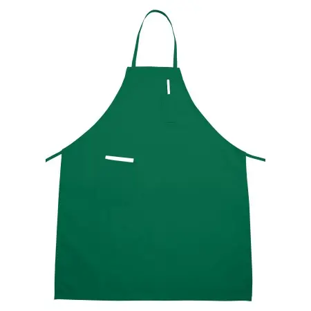 [BA-PGN] Full Length Bib Apron w/Pocket, Green