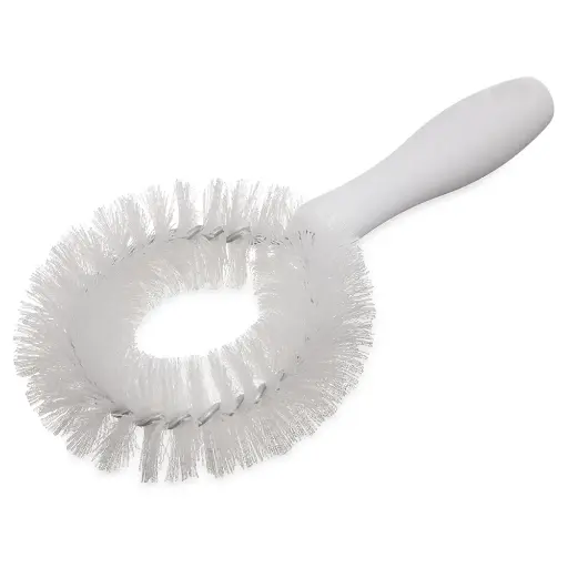 [BRV-10] Vegetable Brush,9-1/4"L x 4-3/4"W, Firm Bristles, Plastic Handle, White