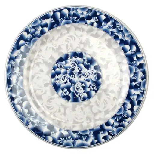 [1016DL] 15-1/2" D x 1-1/4" H, Round Plate, Blue Dragon, Melamine, BPA Free, NSF