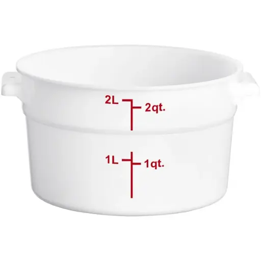 [PLRFT302PP] 2 QT Round Food Storage Container, White, PolyPropylene, NSF