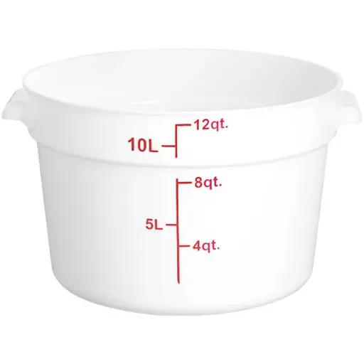 [PLRFT312PP] 12 QT Round Food Storage Container, White, PolyPropylene, NSF