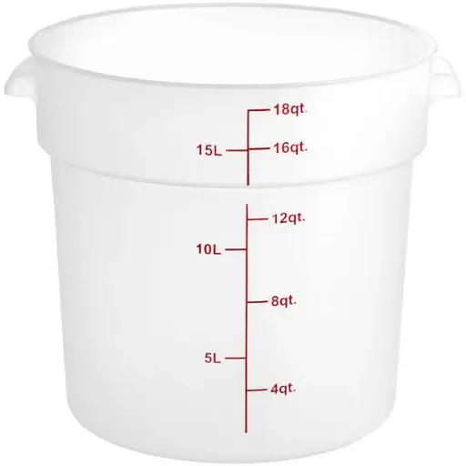 [PLRFT318PP] 18 QT Round Food Storage Container, White, PolyPropylene, NSF