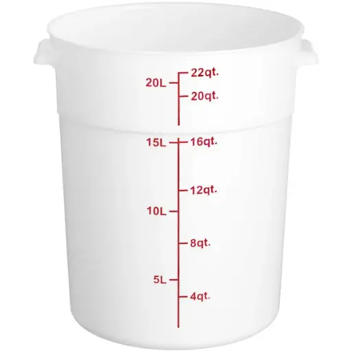 [PLRFT322PP] 22 QT Round Food Storage Container, White, PolyPropylene, NSF