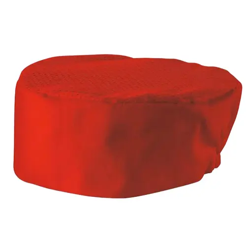 [CHPB-3RR] Ventilated Pillbox Hat, 3.5"H, Red, Regular Size