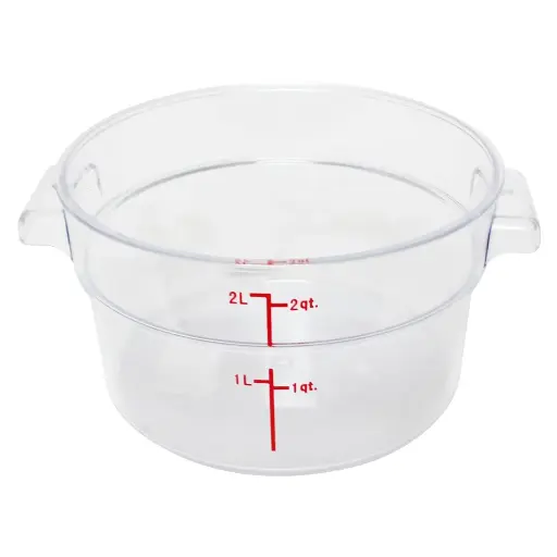 [PLRFT302PC] Round Food Storage Container, 2 QT., Clear, Polycarbonate, NSF