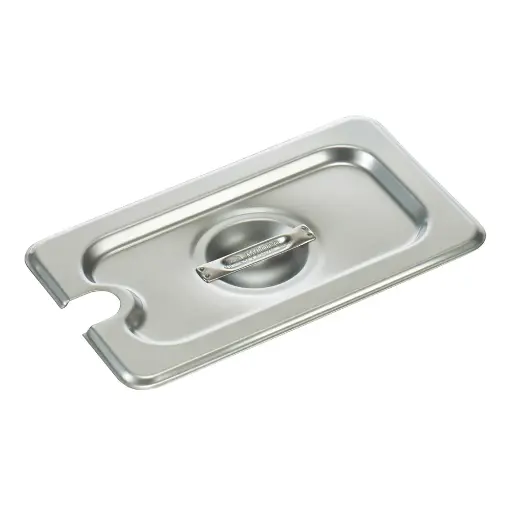 [ECO4070290] Stainless Steel Slotted Steam Table / Hotel Pan Cover, 1/9 Size