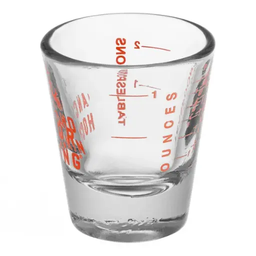 [96522L20] 1 oz. Measuring Glass with Red Print and Graduations, Anchor Hocking