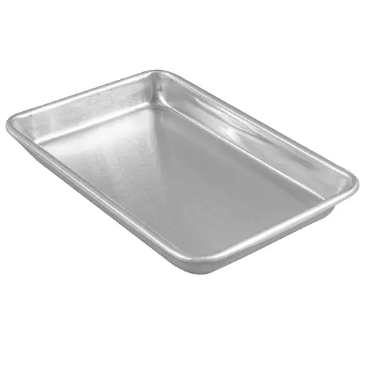 [ECOBUNEGT16] 1/8 Size Heavy-Duty 16 Gauge Wire in Rim Aluminum Bun / Sheet Pan, 6 1/2" x 9 1/2" 